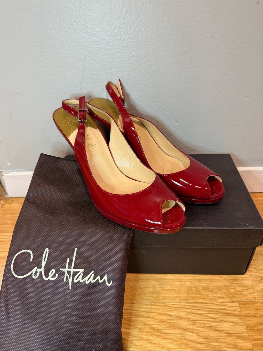 Cole Haan 8.5: Carma OT Air Sling - Claret Patent